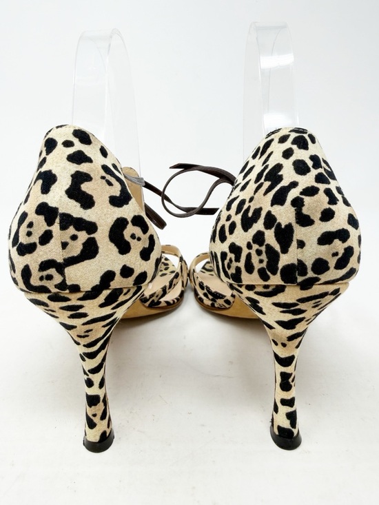 Manolo Blahnik Leopard Print Strappy Stiletto Heels Womens Size EU 39 - Picture 4 of 10